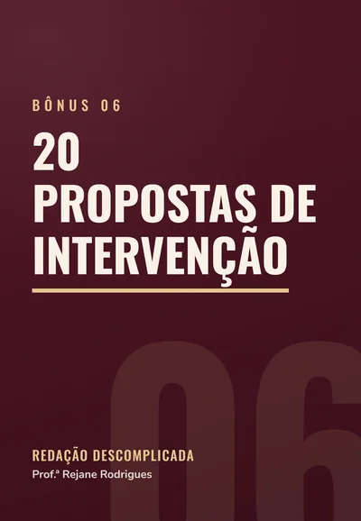 Capa do bônus 06, 20 Propostas de Intervenção